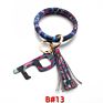 Pu Leather O Bracelet Bangle Key Chain Tassel Acrylic Door Opener Contactless Pendant Wristlet Leopard Print Tassels Key Ring