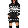 Christmas Hoodies Women Long Sleeve Sweatshirt Christmas Printed Pocket Women Sweatshirt Dress Hoodies