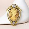 Jaenones Vintage Rhinestone Brooches Queen Head Portrait Brooch Cameo Brooch Sets
