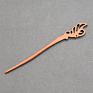 Vintage Retro Chinese Black Wooden Sandalwood Carved Long Horn Fork Pen Hairpin Wood Chopsticks Hair Sticks Pins Picks for Women