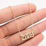 1980- Birth Year Number Stainless Steel Pendant Necklace for Women and Men