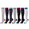 4 Pair Design High Running Travel Logo Nurse Nursing Socks Compression Set