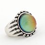 Antique Silver Plated Color Change Emotion Feeling Mood Oval Stone Ring