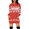 Christmas Hoodies Women Long Sleeve Sweatshirt Christmas Printed Pocket Women Sweatshirt Dress Hoodies