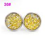 Jewelry Shining Glitter Girls Earings 12Mm Stainless Steel Women Star Color Bling Crystal Druzy Stud Earrings