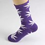 Professional Colorful Tube Sports Socks Bamboo Maple Leaf Socks Design Hemp Weed Leaf Socks