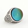 Antique Silver Plated Color Change Emotion Feeling Mood Oval Stone Ring