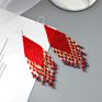 Colorful Handmade Seed Beads Earrings Boho Tassel Long Earrings for Women Jewelry