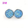 Jewelry Shining Glitter Girls Earings 12Mm Stainless Steel Women Star Color Bling Crystal Druzy Stud Earrings