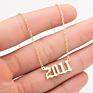 1980- Birth Year Number Stainless Steel Pendant Necklace for Women and Men