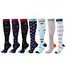 4 Pair Design High Running Travel Logo Nurse Nursing Socks Compression Set