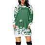 Christmas Hoodies Women Long Sleeve Sweatshirt Christmas Printed Pocket Women Sweatshirt Dress Hoodies