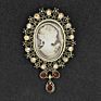 Jaenones Vintage Rhinestone Brooches Queen Head Portrait Brooch Cameo Brooch Sets