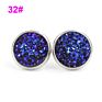 Jewelry Shining Glitter Girls Earings 12Mm Stainless Steel Women Star Color Bling Crystal Druzy Stud Earrings