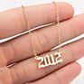 1980- Birth Year Number Stainless Steel Pendant Necklace for Women and Men