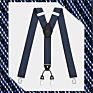 Brown Plaid Color Formal 6 Clips Braces Women Adjustable Polyester Suspenders