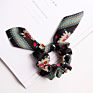 Qiyue Animal Snake Leopard Print Rabbit Ear Hair Scrunchies with Ties