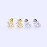 0.264Ct Vvs Moissanite Earrings Screw Back Cross 925 Moissanite Earrings