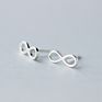 100% 925 Sterling Silver Minimalism Symbol Stud Earring Fine Jewelry for Female