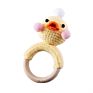 100% Cotton Baby Teether Set Rattle Handmade Toys Soft Crochet Teddy Bear Toys for Baby Wooden Teether