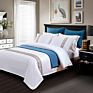 100% Cotton Hotel Embroidery Four-Piece Hotel Bedding Pure Color Simple Satin Embroidery Luxury Quilt Cover