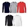 100% Cotton Solid Men's Crewneck Long Sleeve Tops Tee Blank Casual Print T Shirt