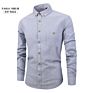 100% Cotton Striped Chemise Homme Long Sleeve Button down Shirts for Men