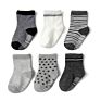 12 Pairs Kids Non Slip Skid Socks Grips Sticky Slippery Cotton Crew Socks for 1-2-3-4-5-6-7 Years Old Children Youth Boy Girl