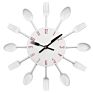 12Inch Art Fork and Spoon Design Tableware Kitchen Metal Decorative Wall Clock
