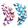 12Pcs One Pack 10 Colors Pvc Butterflies 3D Wall Sticker Home Decorations Refrigerator Decoration Wall Sticker Butterfly