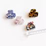 1.4 Inch 3.5Cm Cute Tortoise Shell Celluloid Leopard Hair Jaw Clamp Girls Square Cellulose Acetate Mini Hair Claw Clips