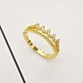 14Kt Gold Jewelry Princess Crown Gold Thin Ring 14K Real Gold Ring for Women Engagement Gift