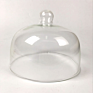 16*7.5 Clear Glass Dome with Bamboo Wood Base