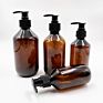 16 Oz 500 Ml Amber Pet Plastic Refillable Pump Hand Soap Bottles Plastic Body Wash Liquid Soap Bottles with Pump Dispenser