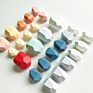 16Pcs/Set Creative Nordic Style Game Colored Rock Stone Stacking Building Blocks Colourful Wooden Rocks Pebbles
