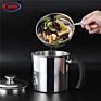 18/8 Stainless Steel Cooking Oil and Bacon Grease Catcher Can Container Pot with Mesh Strainer for Kitchen Fat Storage