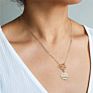 18K Gold Moon Star Lion Pendant Necklace Medallion Oval Link Chain Choker Layering Jewelry for Women Girls