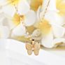 18K Gold Plated Crystal Butterfly Necklaces Jewelry Stainless Steel Butterfly Pendant Necklace for Women