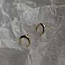 18K Gold Plated Moon Shaped Earrings 925 Sterling Silver Stud Earrings