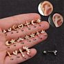 1 Pcs Piercing Earrings for Women Jewelry Broncos Heart Moon Star Stud Earrings Initial Ear Cartilage Earrings