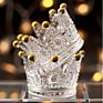 1Pcs Glass Crown Candlestick Embossed Ring Beauty Tray Put Cosmetic Shelf Jewelry Storage Box