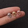 20G Cz Tiny Cartilage Earrings Dainty Hand Eyes Owl Skull Skeleton Piercing Steel Bar Earring Tragus Piercing Cz Stud Helix Ear