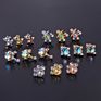 20G Moonstone Paw Cz Cartilage Stud Helix Rook Conch Screw Back Earring Stainless Steel Ear Piercing Jewelry