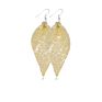 21524 Double Sequins Earrings Colorful Leather Jewelry Drop Leaf Pendant Studs Earrings for Women