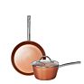28Cm Fry Pan +18Cm Milk Pan Nonstick Copper Ceramic Coated Cookware Pan with Induction Compatible and Dishwasher Safe Oven Safe