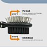 2 in 1 Pet Hair Grooming Tool Double Side Dog Cat Pin and Bristle Combo Brush