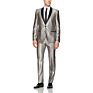 2 Piece Latest Design Men Suit Silver Coat Pant Men Suit Groom Wedding Suit