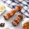 2 Size of Retro and Wood Colors Pepper Mill 5/8 Inch Salt and Pepper Grinder Set