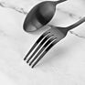 30Pcs Black Matte Cutlery Set Flatware Stainless Steel Black Silverware Set