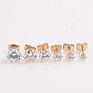 316L Stainless Steel 18K Gold Plated round Cubic Zirconia Cz Stud Earrings for Women Jewelry